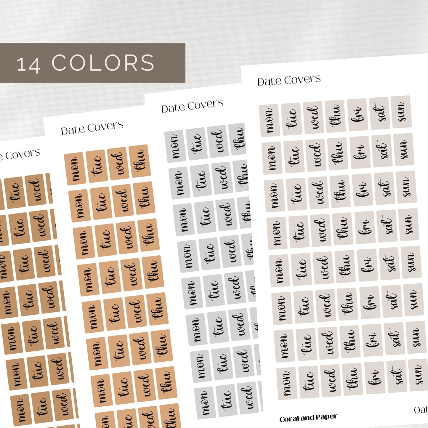 DATE COVERS - Hobonichi Weeks Days Stickers | Functional Planner Stickers