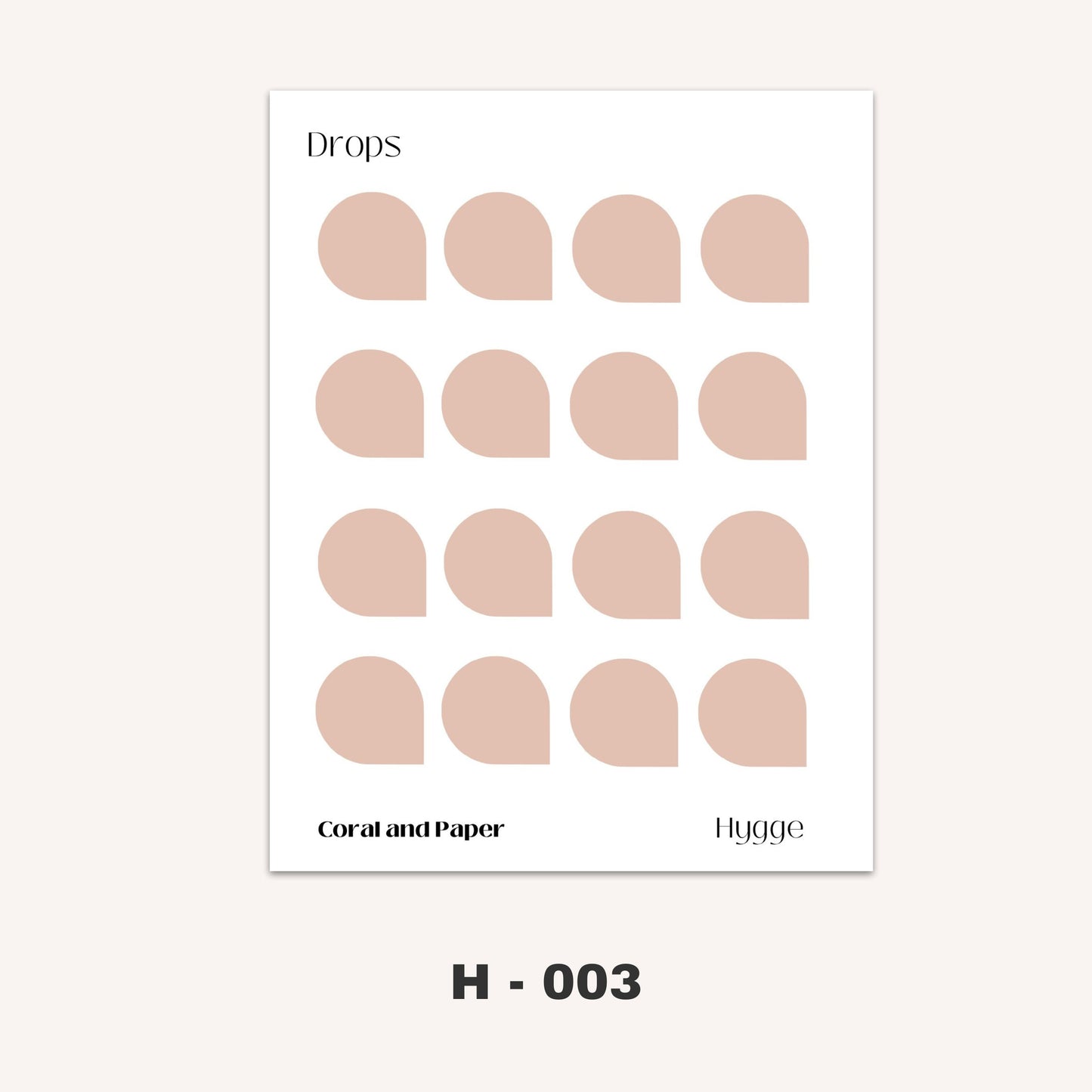 HYGGE DROPS Planner Stickers | Blue Drops | Brown Drops | Minimal Planning | Drop Stickers | Minimalist Planning | Bullet Journal