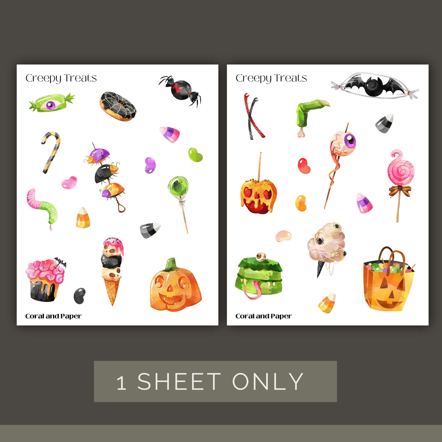 Creepy Treats - Deco Stickers | Planner Stickers | Sticker Sheet