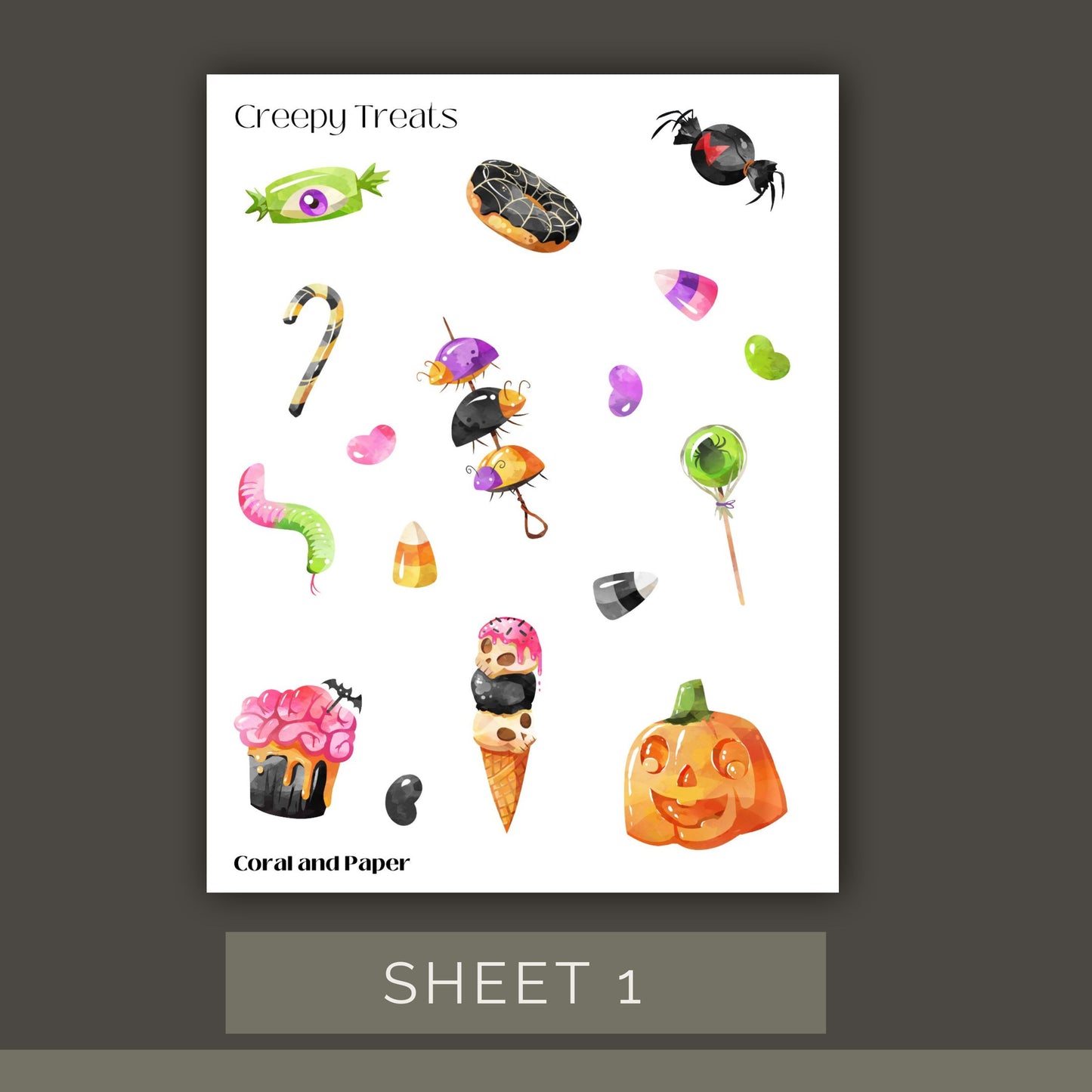 Creepy Treats - Deco Stickers | Planner Stickers | Sticker Sheet