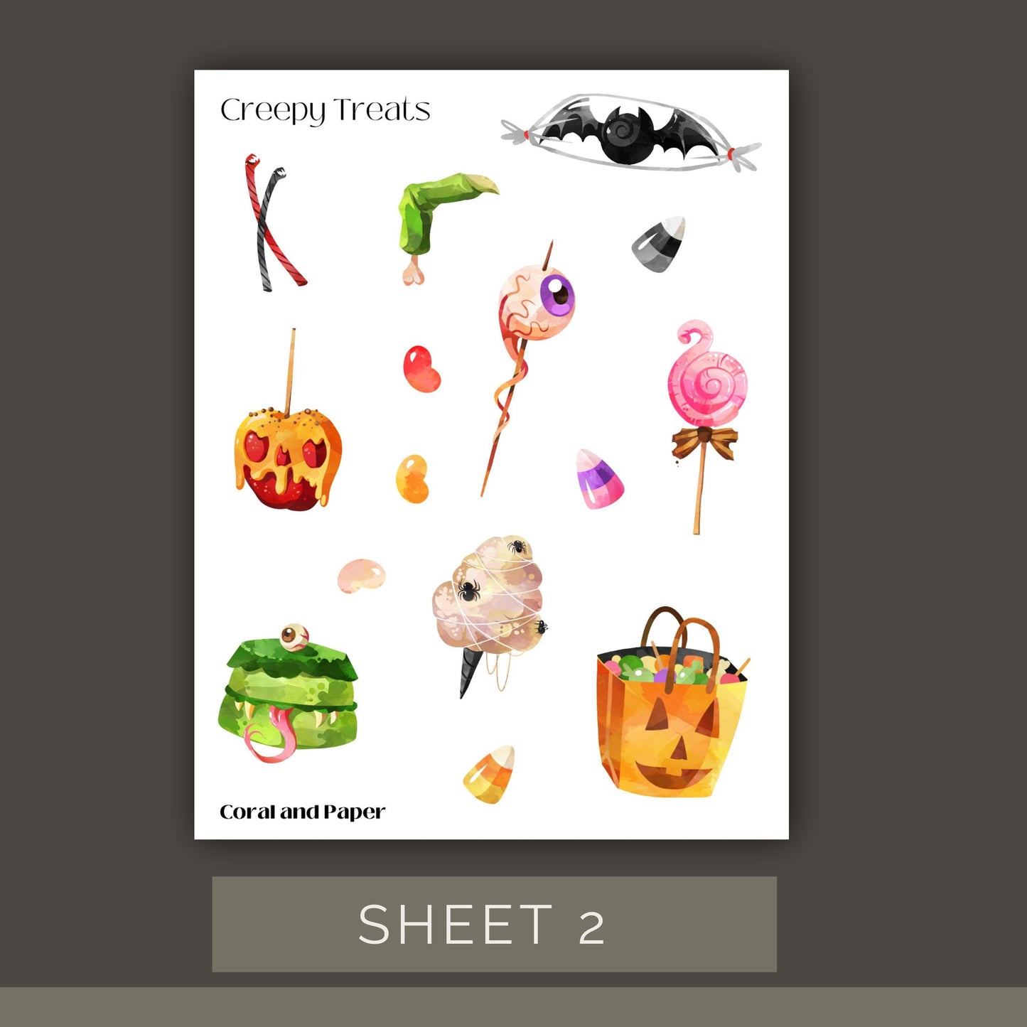 Creepy Treats - Deco Stickers | Planner Stickers | Sticker Sheet
