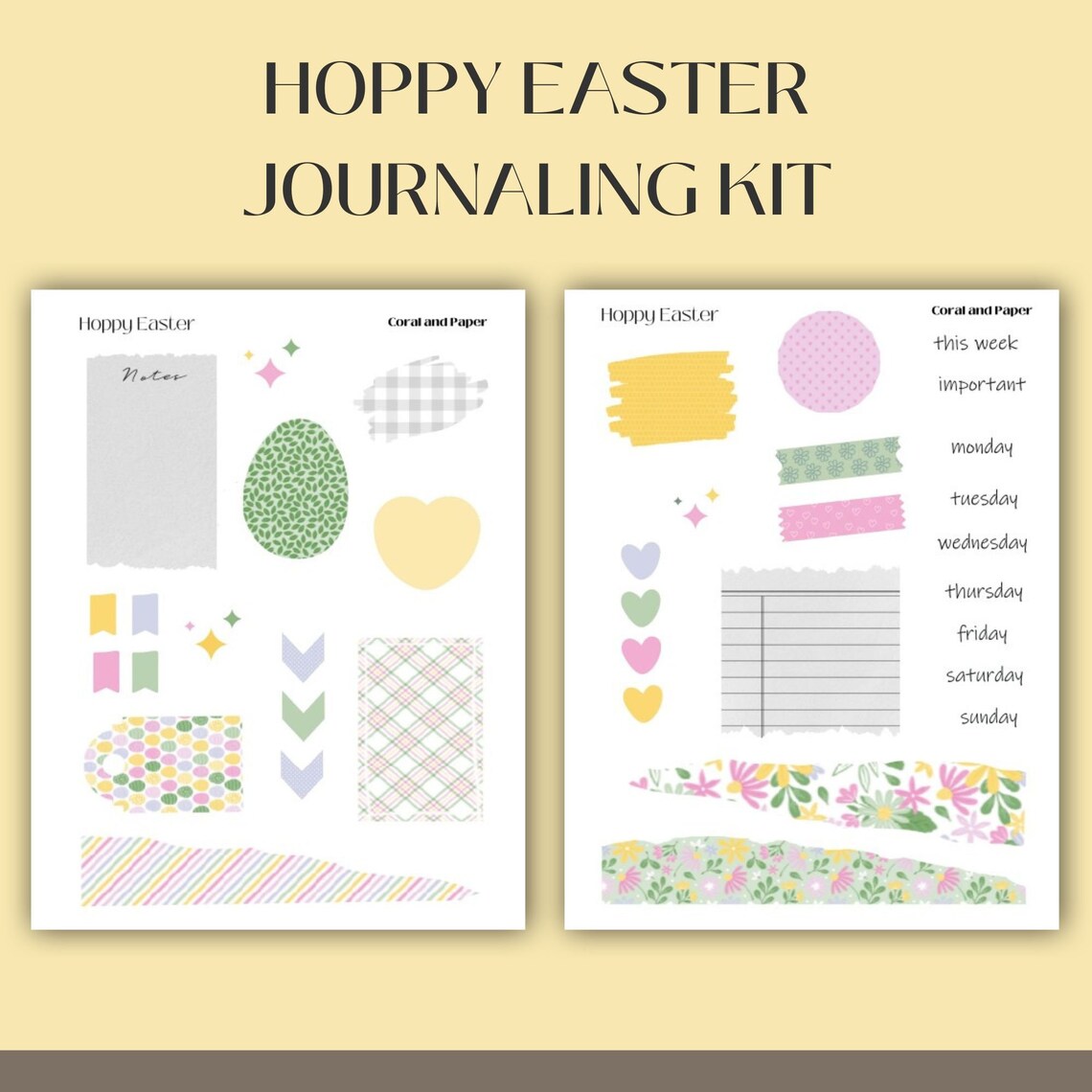 HOPPY EASTER | Journaling | Sticker Kit | Bullet Journal Stickers | Journal Stickers | Planner Stickers | Journal Kit