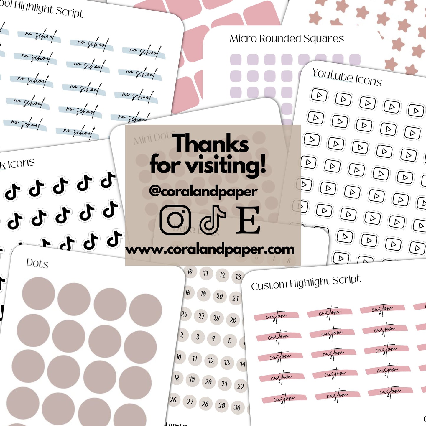 DATE COVERS - Hobonichi Weeks Days Stickers | Functional Planner Stickers