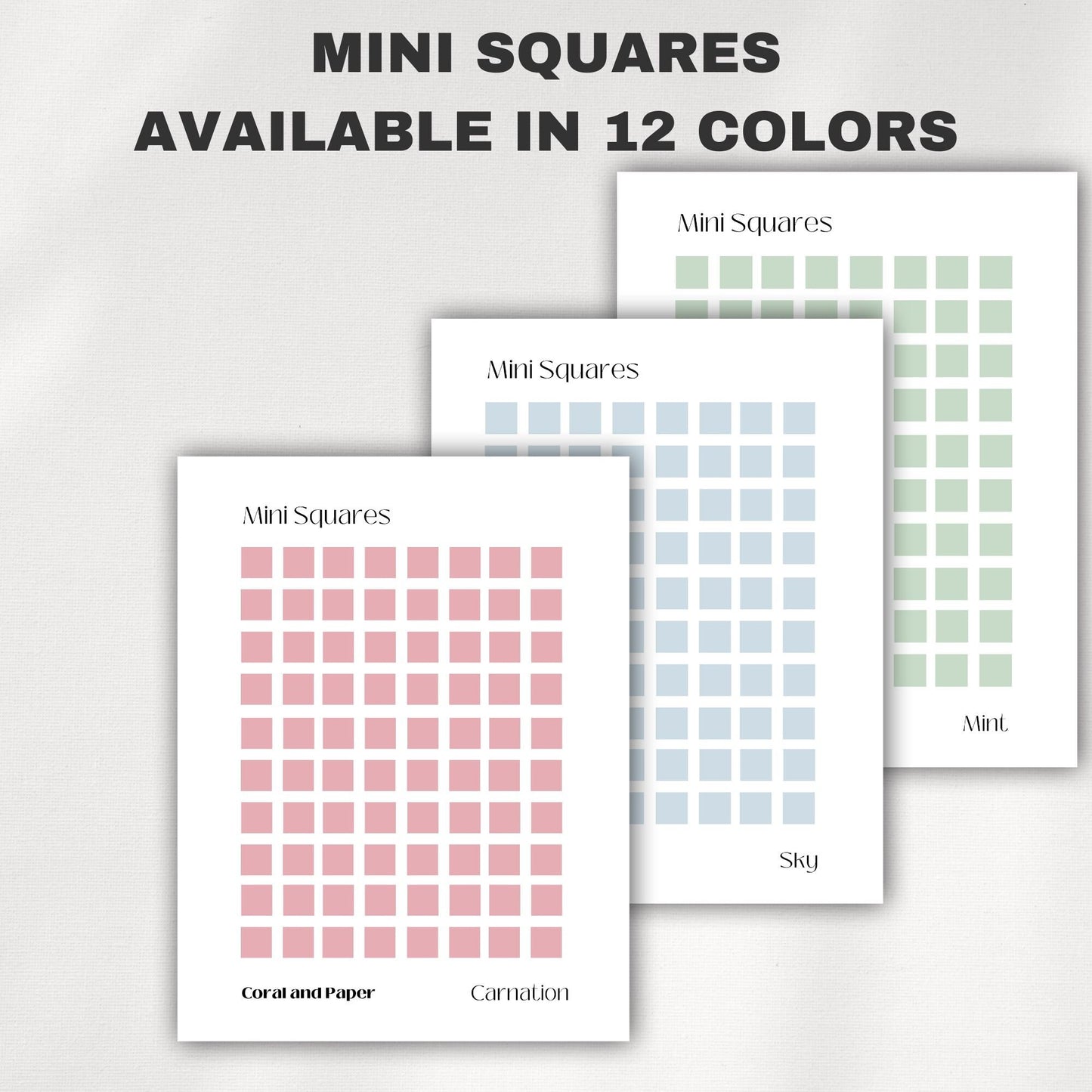TRANSPARENT MINI Squares Planner Stickers | Minimal & Functional Planner Stickers | Mini Shape Stickers | Bullet Journal