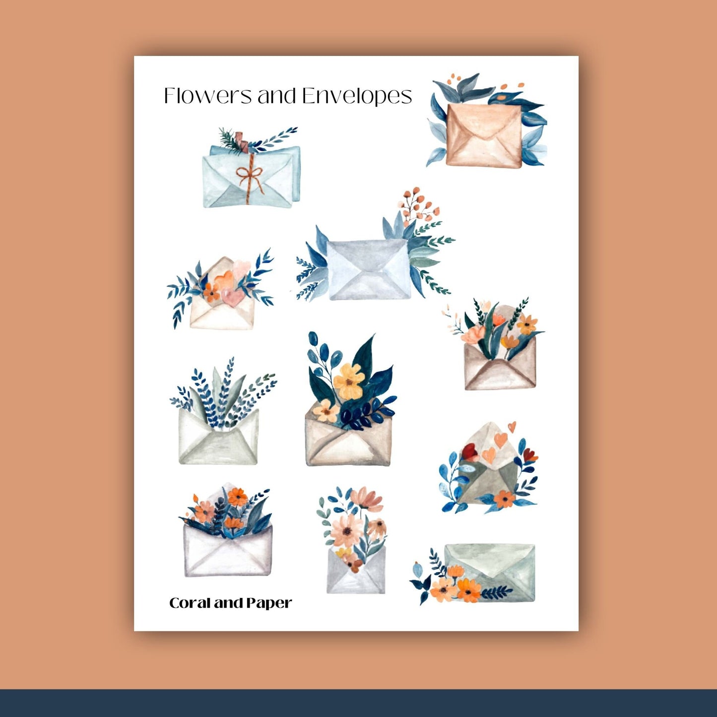 FLORAL ENVELOPES - Deco Stickers | Planner Stickers | Sticker Sheet