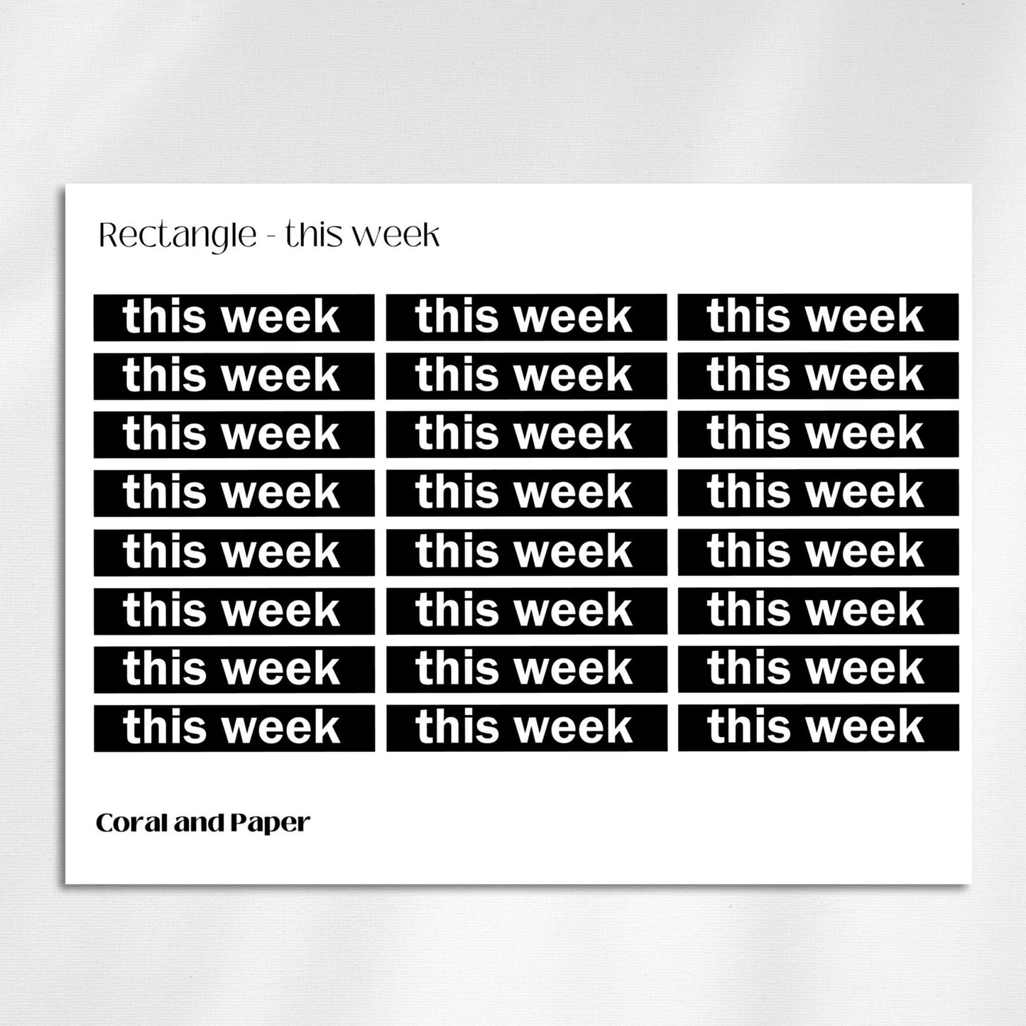 THIS WEEK - HEADER Script Planner Stickers | Minimalist Planning |Functional Planner Stickers| Bullet Journal