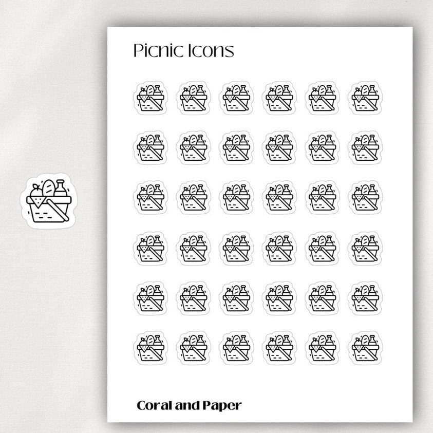 PICNIC - Mini Icon Stickers | Minimalist Planner Stickers | Functional Stickers | Bullet Journal