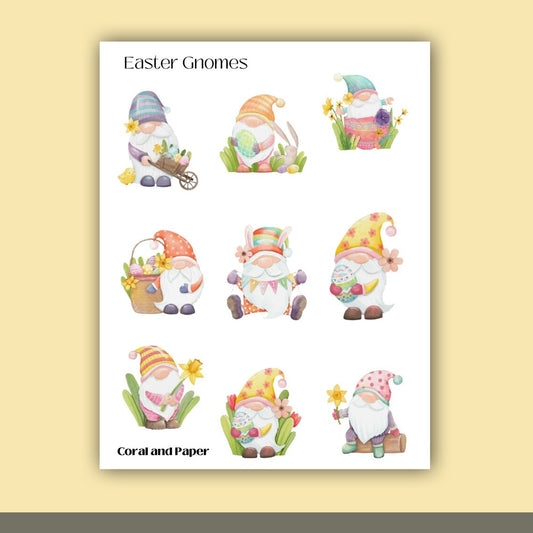 EASTER GNOMES - Deco Stickers | Planner Stickers | Sticker Sheet