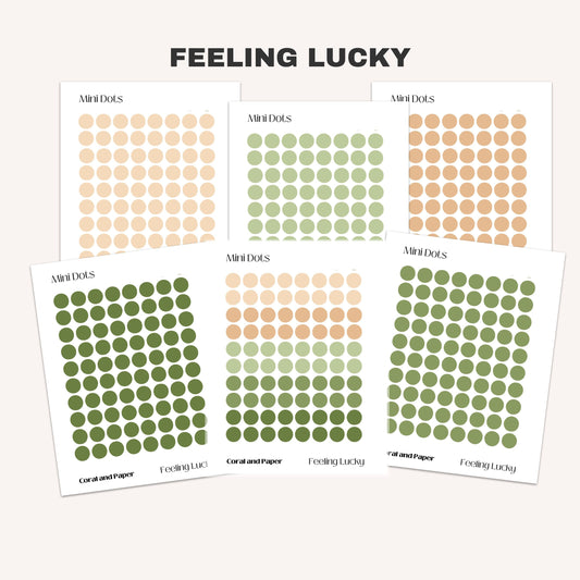 FEELING LUCKY DOTS | Green Mini Dots | Brown Mini Dots | Planner Stickers | Minimal Planning | Circle Stickers | Minimalist Planning Bullet