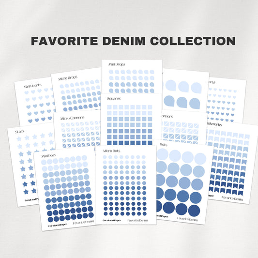 FAVORITE DENIM - Planner Stickers | Functional Stickers | Minimalist Planning