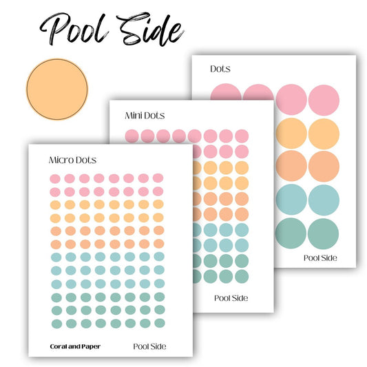 POOL SIDE COMBO PACK | Planner Stickers | Minimalist Planning | Circle Stickers | Functional Planner Stickers | Bullet Journal