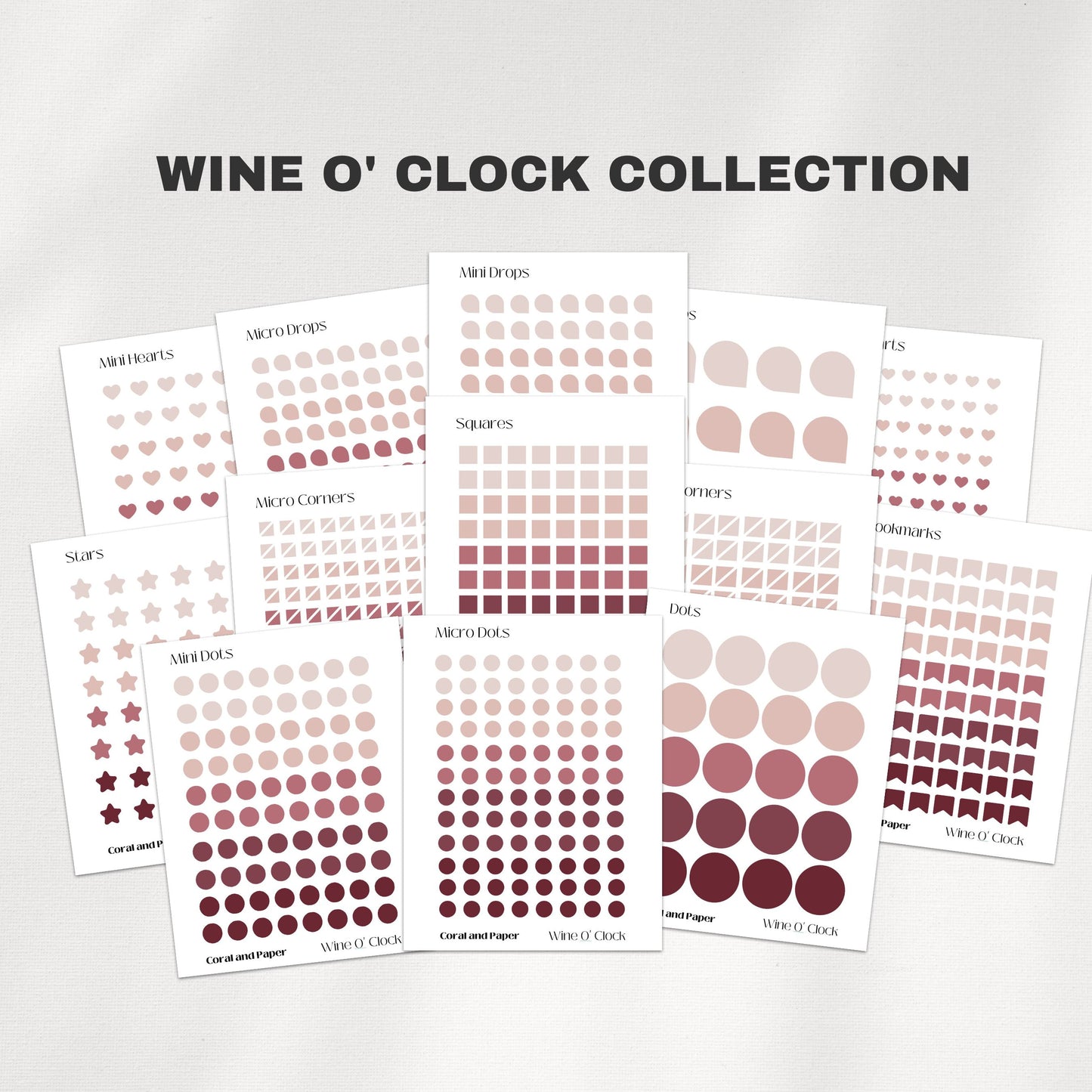 WINE O' CLOCK - Planner Stickers | Functional Stickers | Minimalist Planning