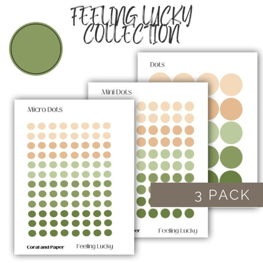 FEELING LUCKY DOTS Combo Pack | Planner Stickers | Minimalist Planning | Circle Stickers | Functional Planner Stickers | Bullet Journal