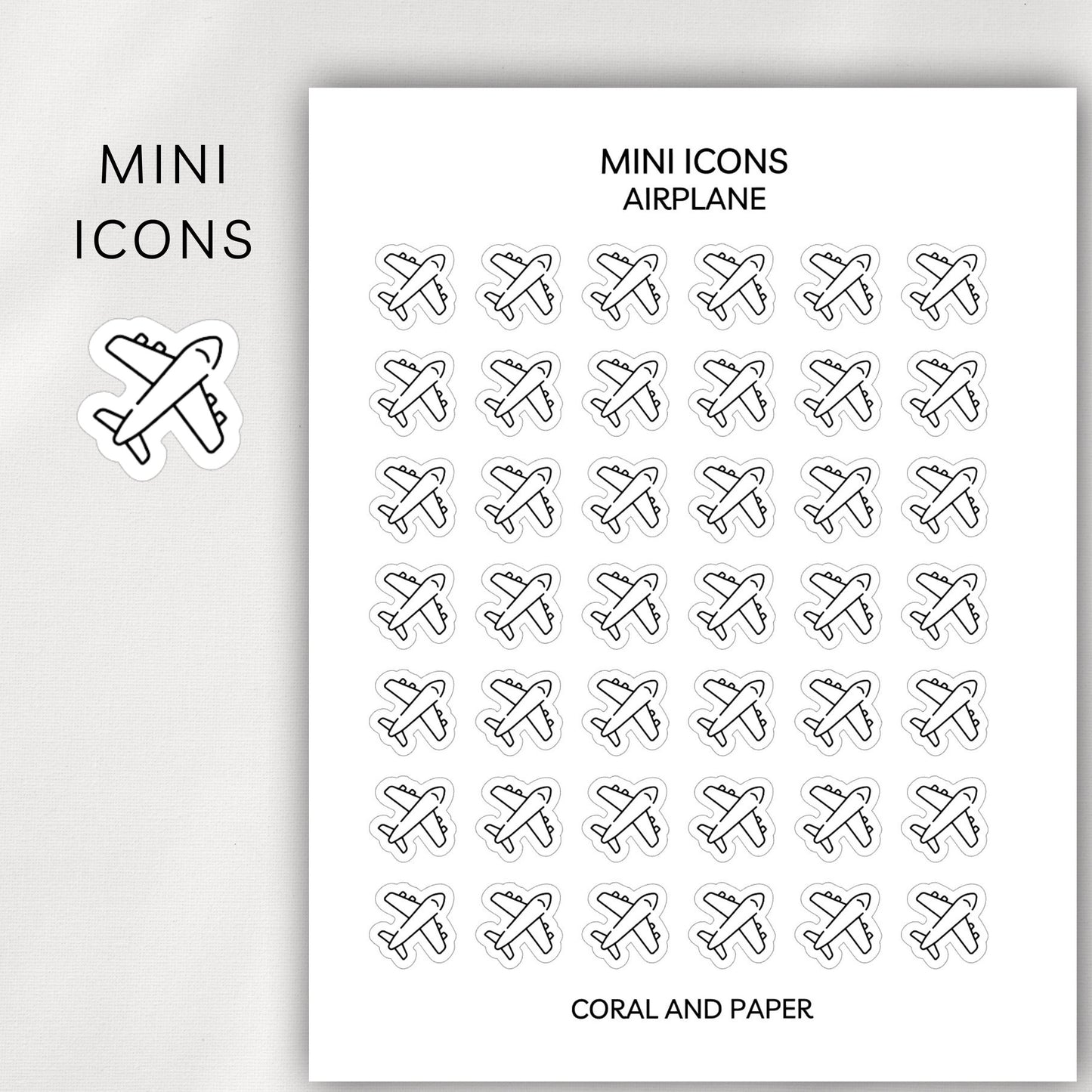 Airplane Mini Icons - Planner Stickers