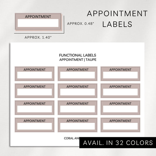 Appointment Functional Labels Planner Stickers | Minimal Box Stickers
