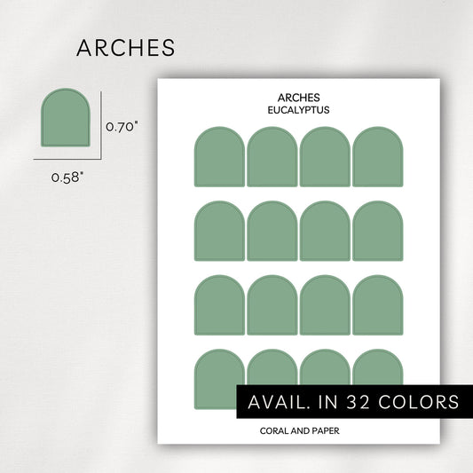 Arches Stickers – Transparent Planner Arches (0.70”)