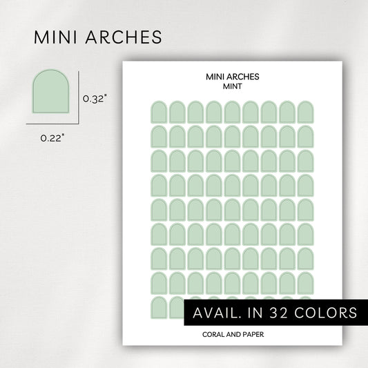 Mini Arches Stickers – Transparent Planner Arches (0.32”)