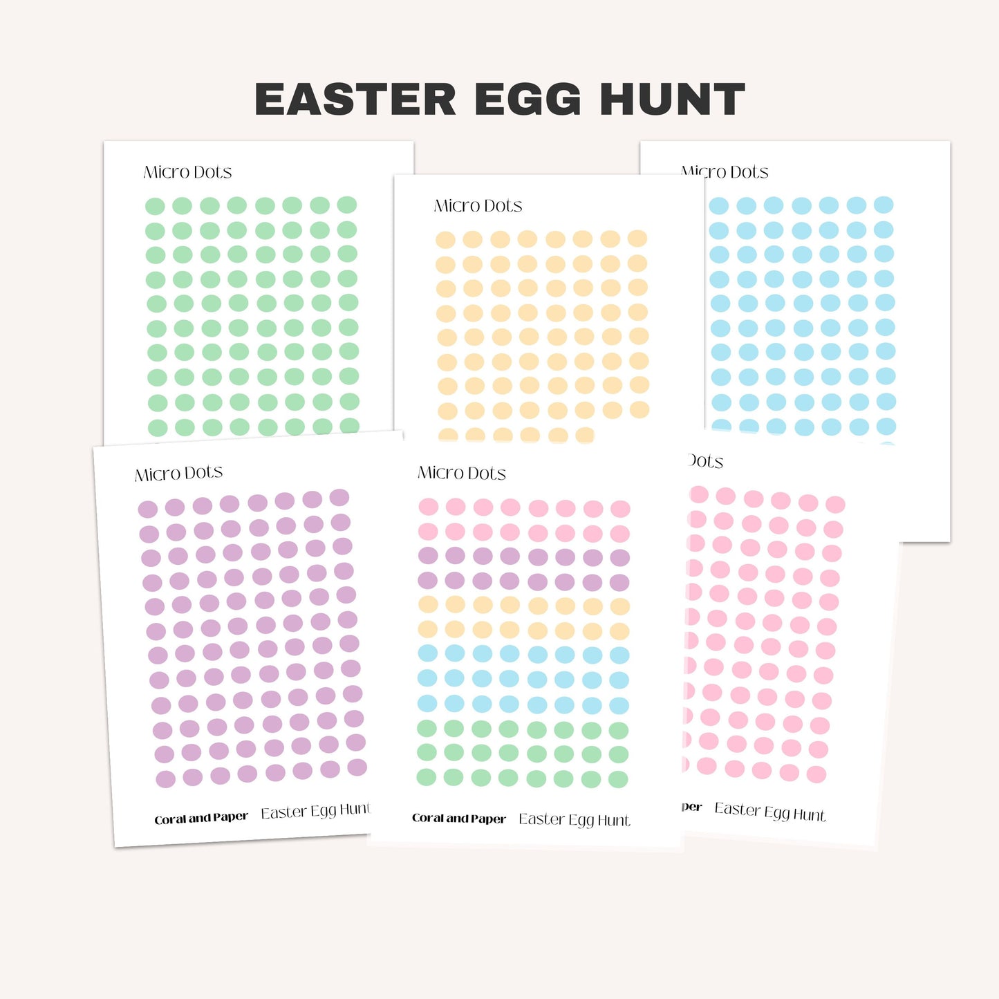 Easter Egg Hunt Micro Dots Planner Stickers | Blue Micro Dots | Pink Micro | Minimal Planning | Minimalist Planning | Bullet Journal