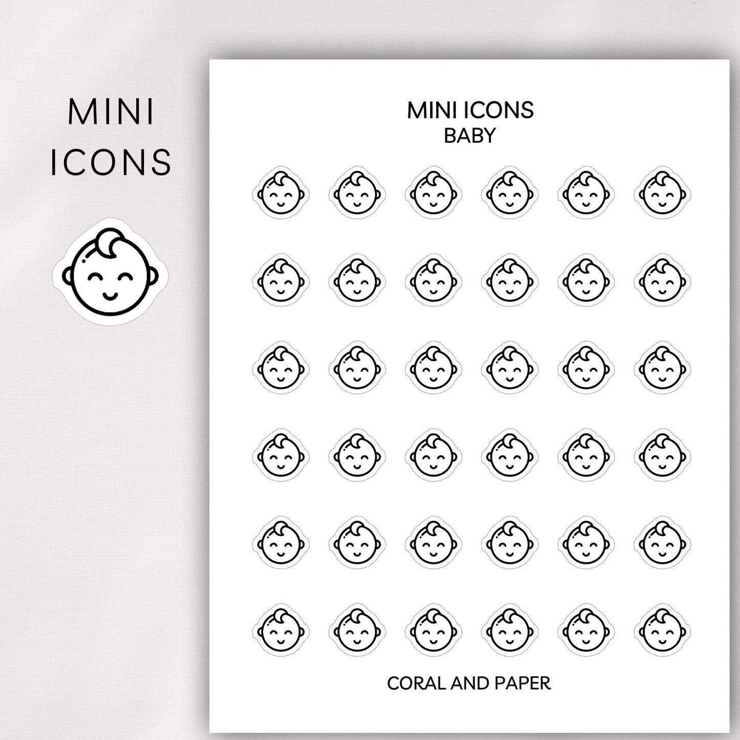 Baby Mini Icons - Planner Stickers