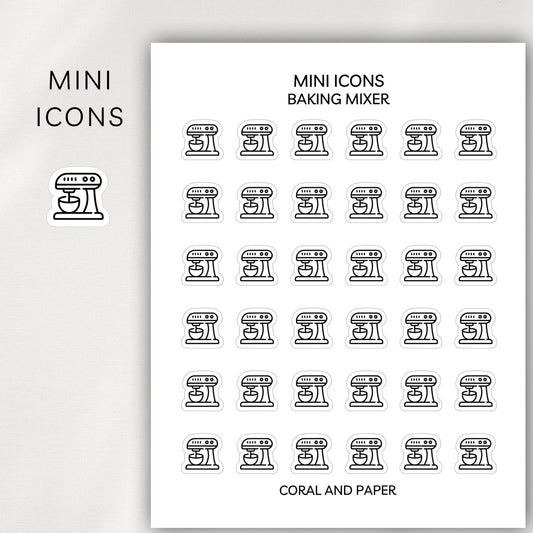 Baking Mixer Mini Icons - Planner Stickers