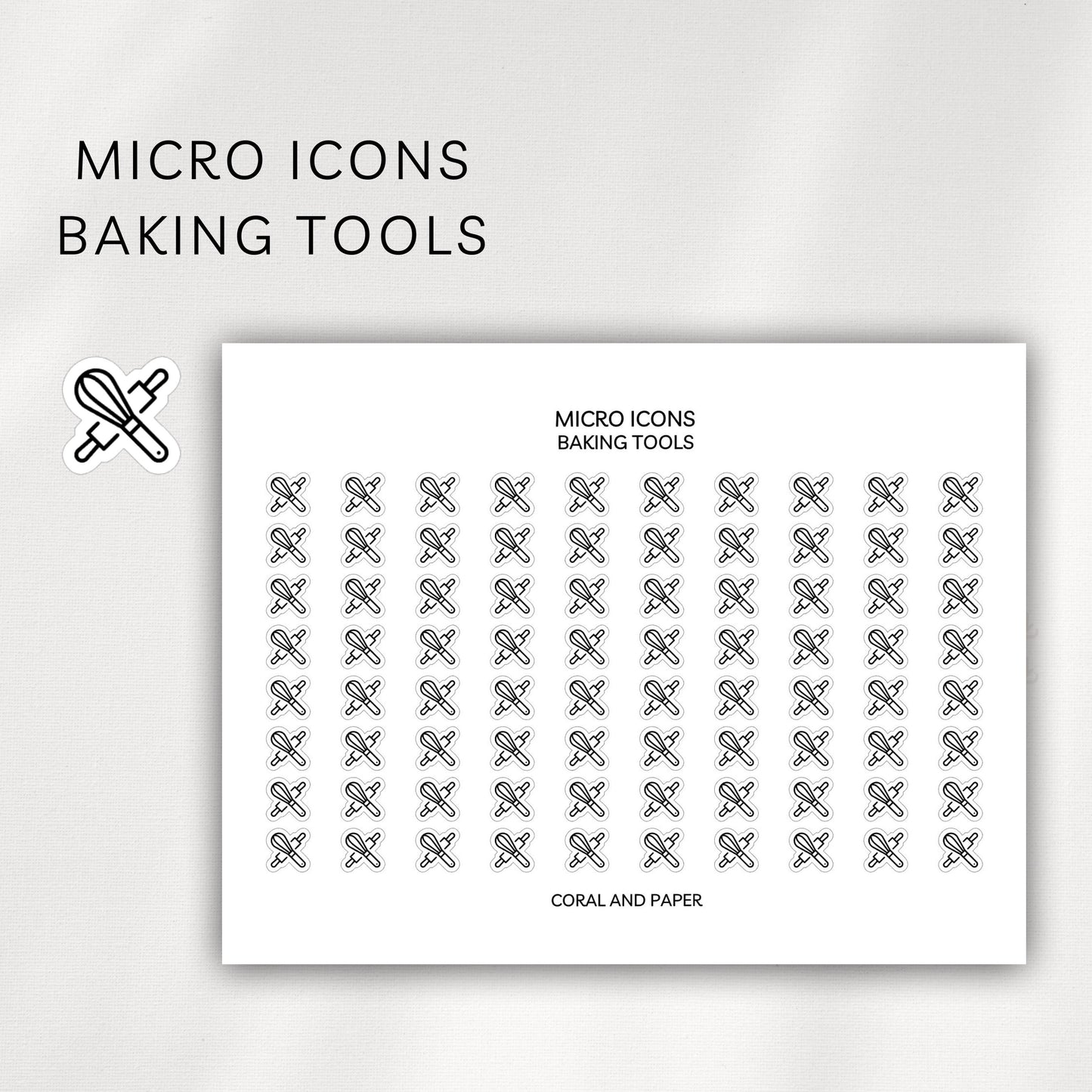 Baking Tools Micro Icons - Planner Stickers