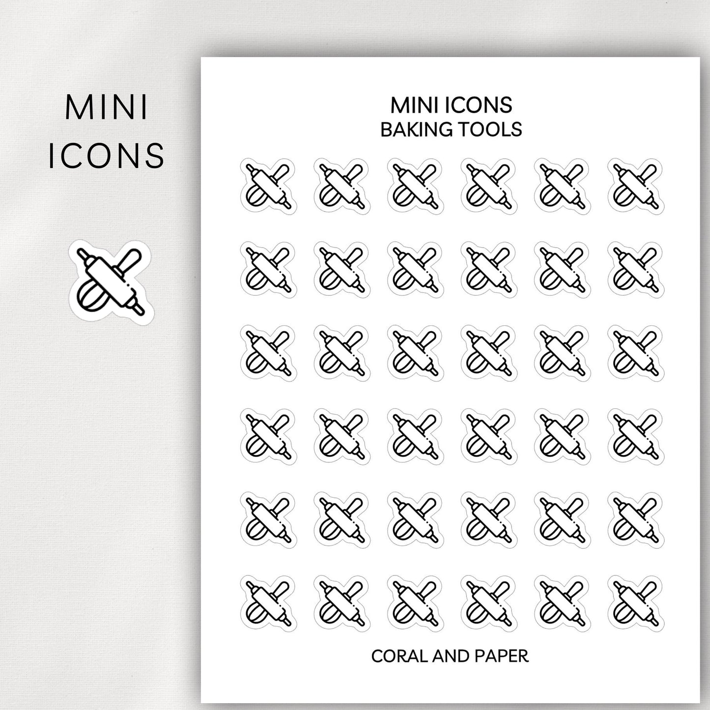 Baking Tools Mini Icons - Planner Stickers