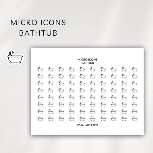 Bathtub Micro Icons - Planner Stickers