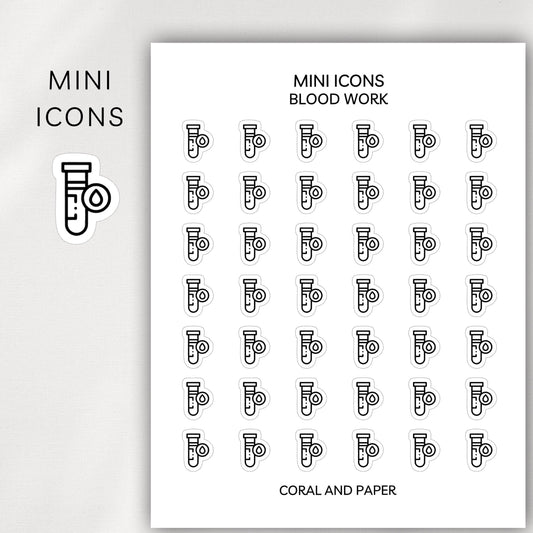 Blood Work Mini Icons - Planner Stickers