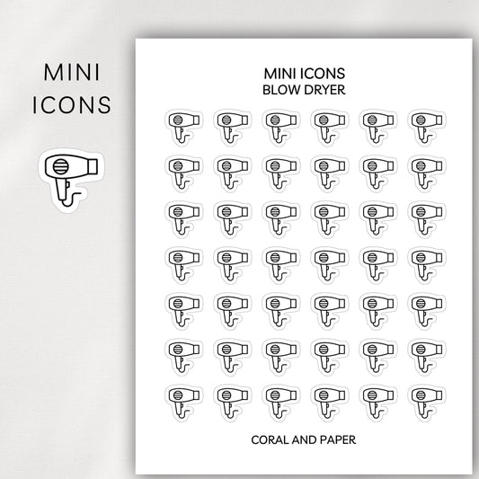 Blow Dryer Mini Icons - Planner Stickers