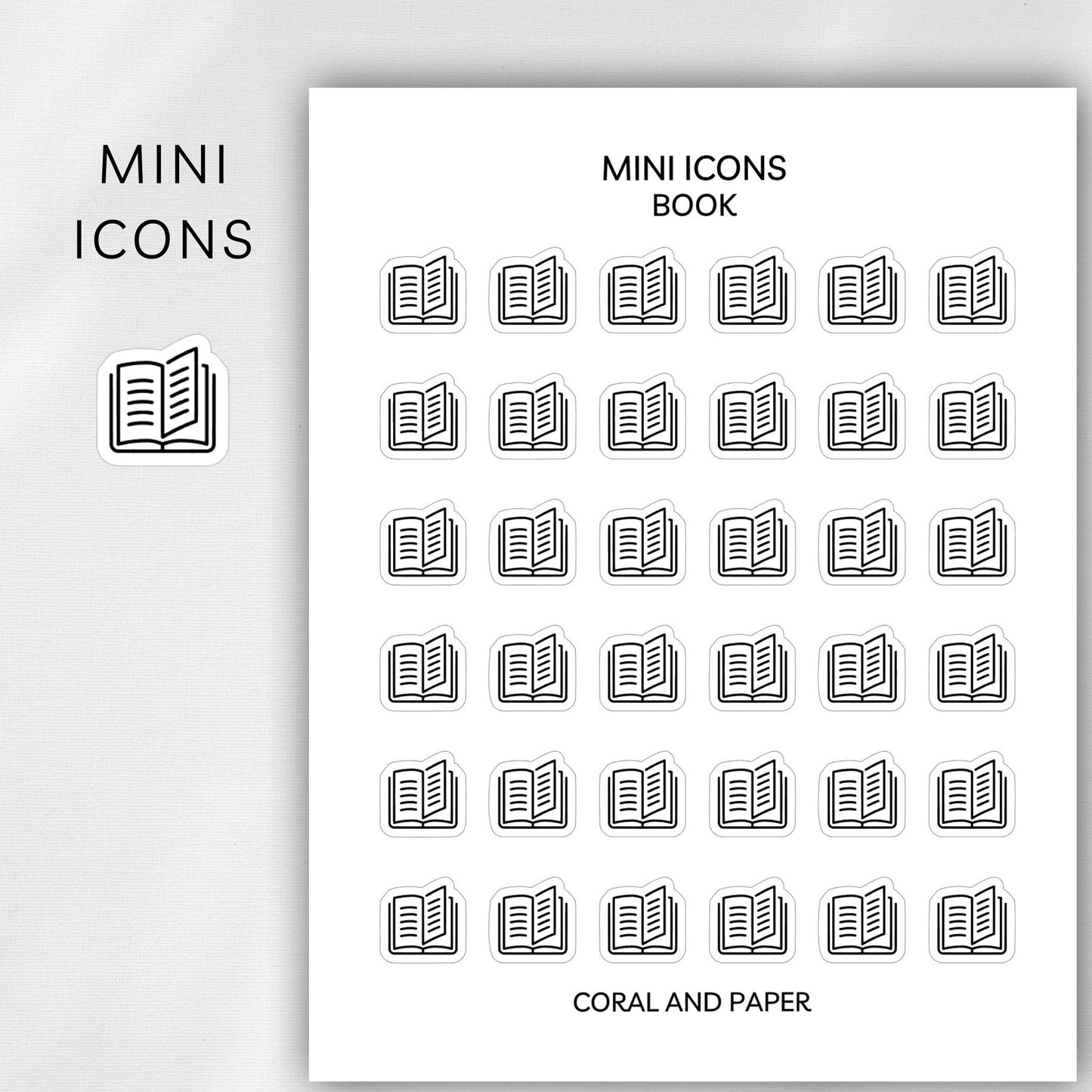 Book Mini Icons - Planner Stickers