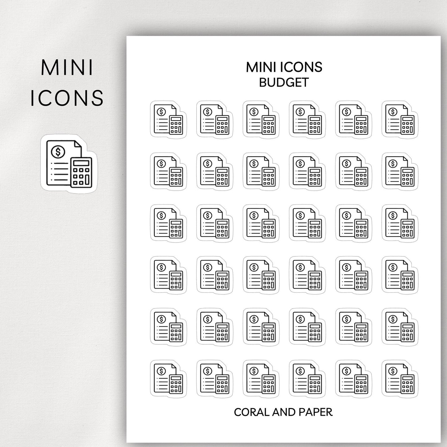 Budget Mini Icons - Planner Stickers
