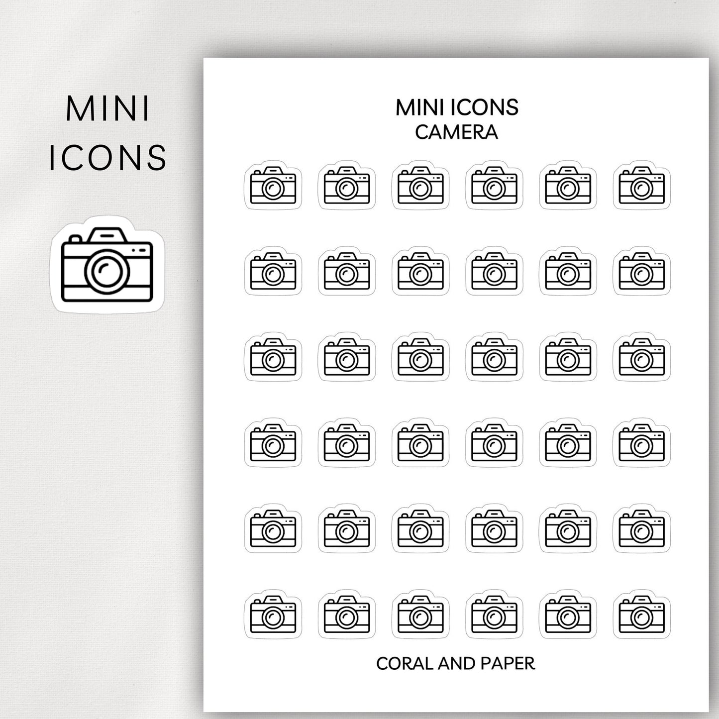 Camera Mini Icons - Planner Stickers