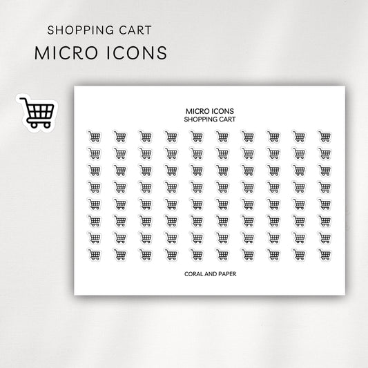 Shopping Cart Micro Icons - Planner Stickers