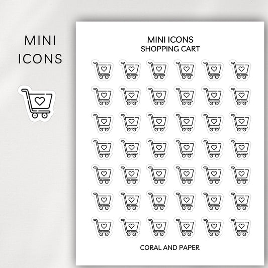 Shopping Cart Mini Icons - Planner Stickers