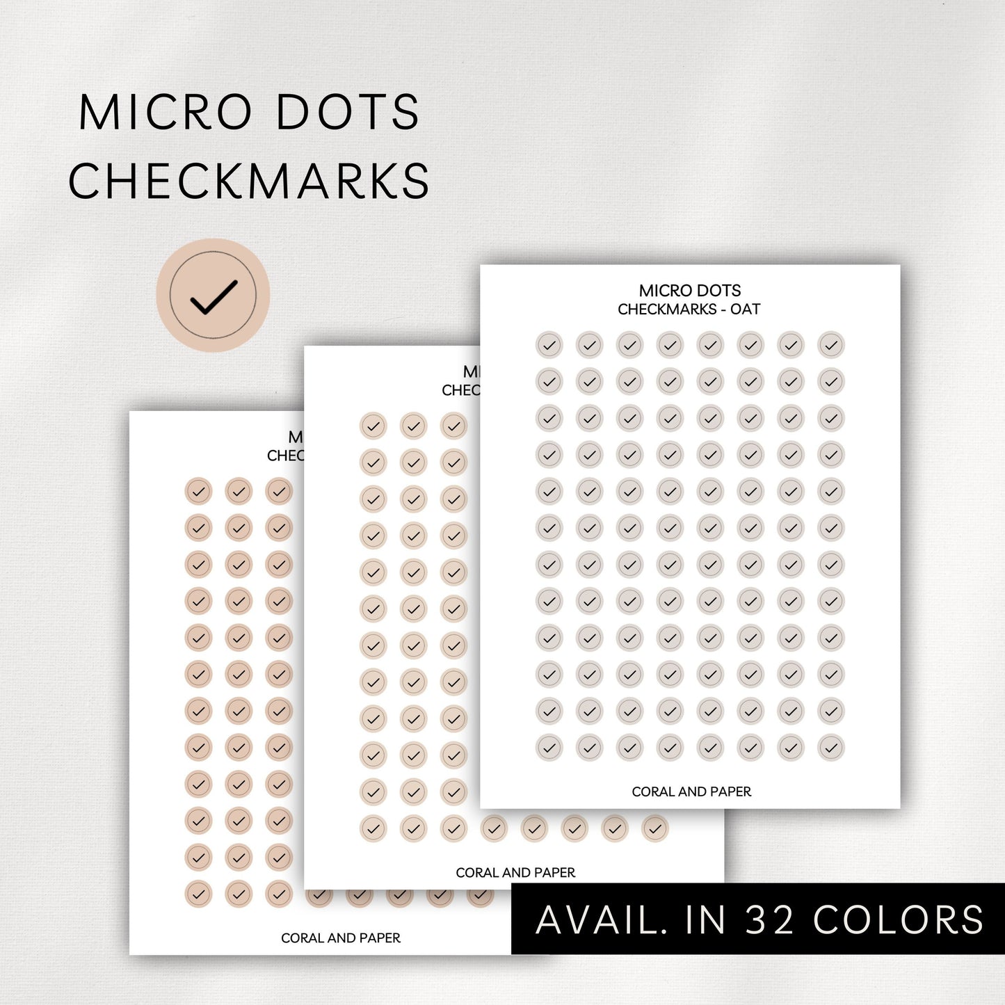 Micro Dot Checkmark Stickers – Transparent Planner Check Dots (0.18”)