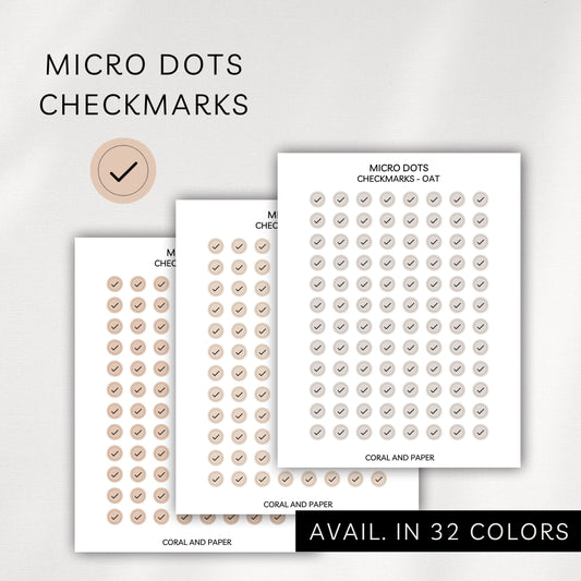 Micro Dot Checkmark Stickers – Transparent Planner Check Dots (0.18”)