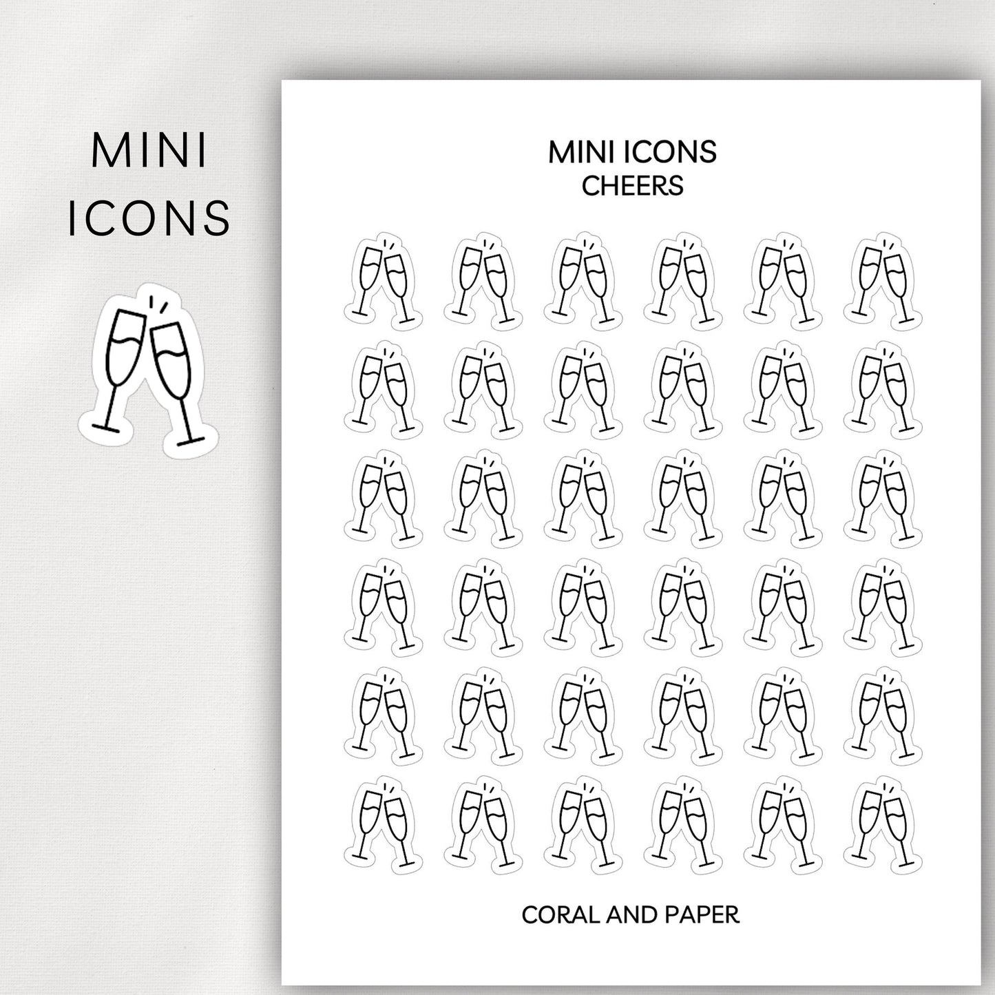 Cheers - Toasting Mini Icons - Planner Stickers