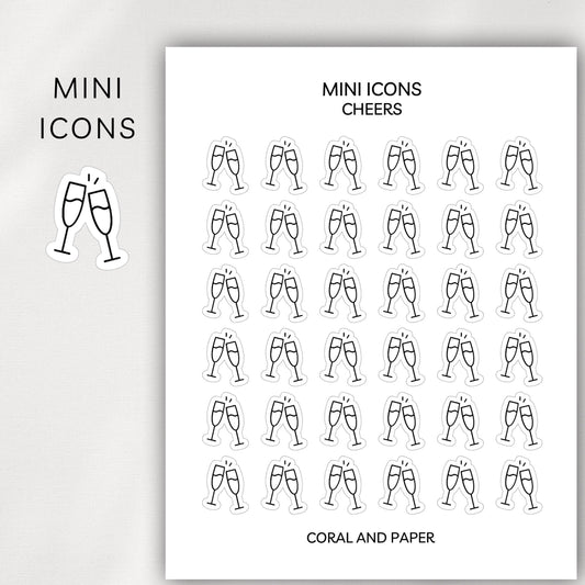 Cheers - Toasting Mini Icons - Planner Stickers