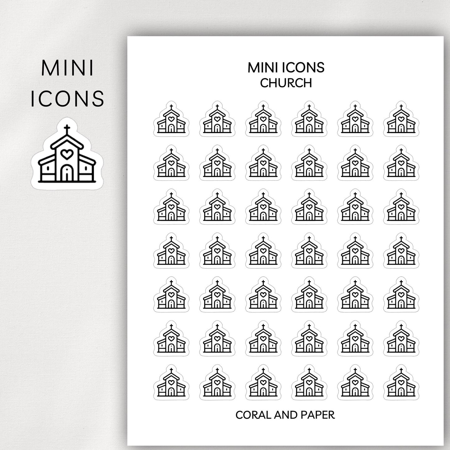 Church Mini Icons - Planner Stickers