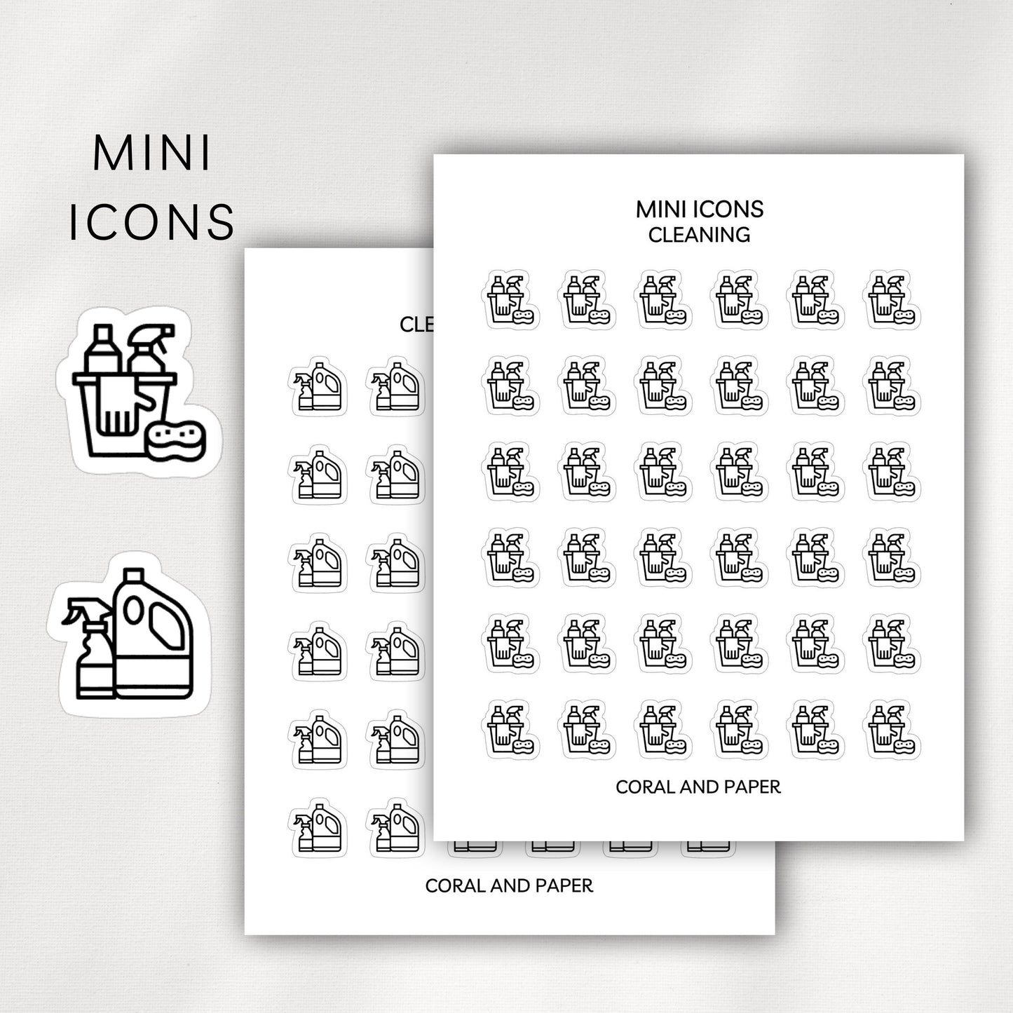 Cleaning Mini Icons - Planner Stickers