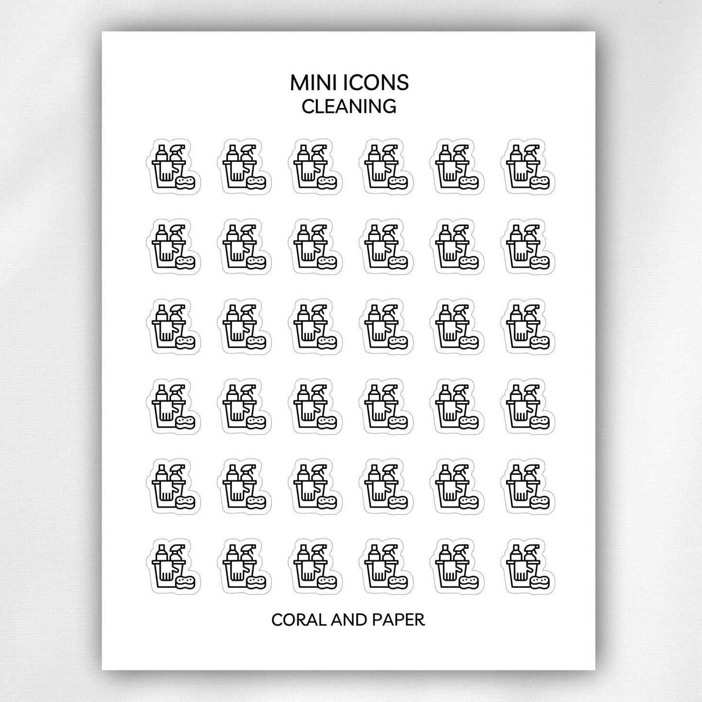 Cleaning Mini Icons - Planner Stickers