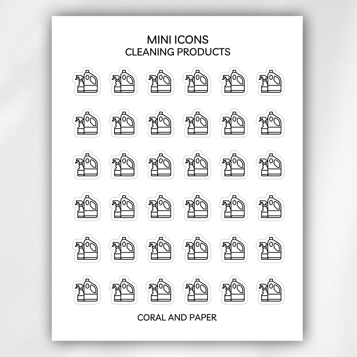 Cleaning Mini Icons - Planner Stickers