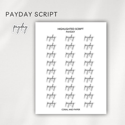Payday Script Planner Stickers