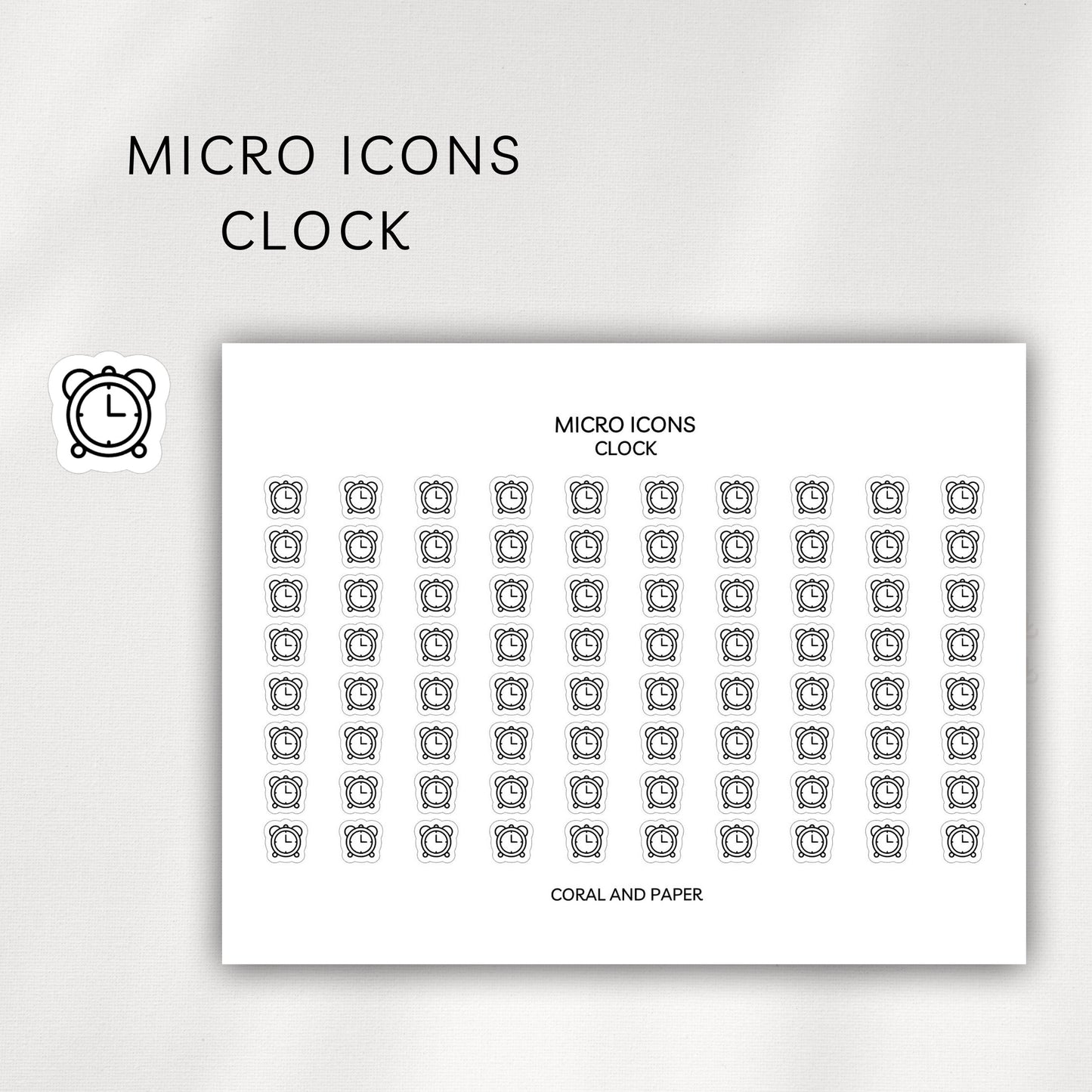 Clock Micro Icons - Planner Stickers