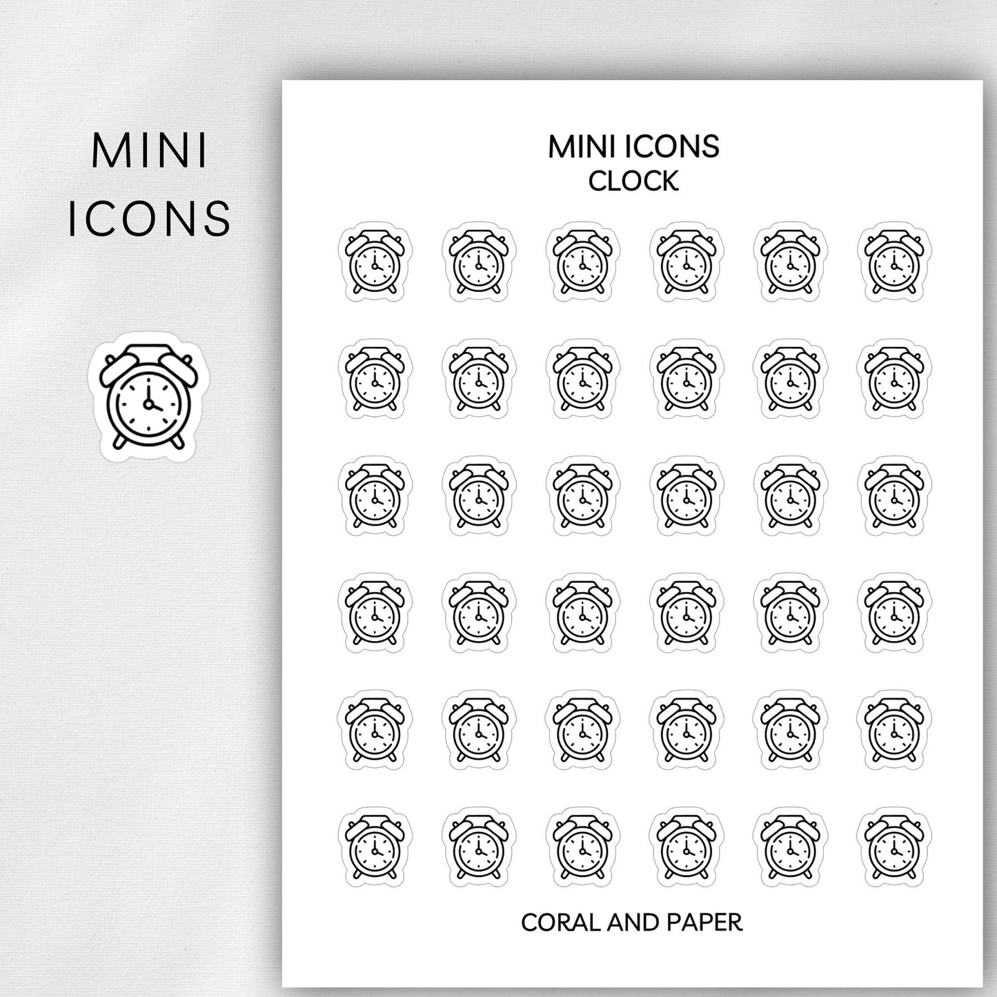 Clock Mini Icons - Planner Stickers