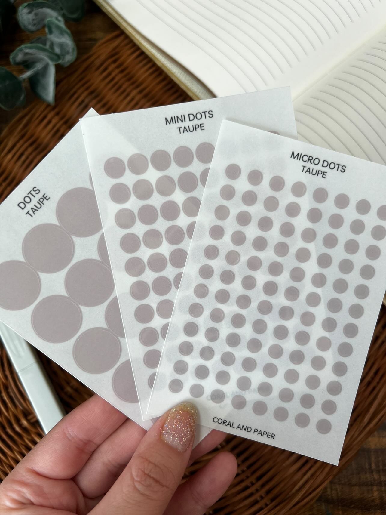 Dots Combo Pack – Transparent Planner Dots (0.18”, 0.25", 0.64")