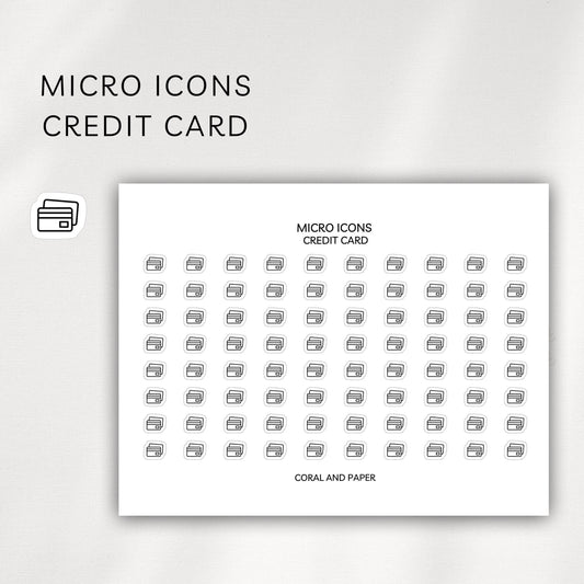 Credit Card Micro Icons - Planner Stickers