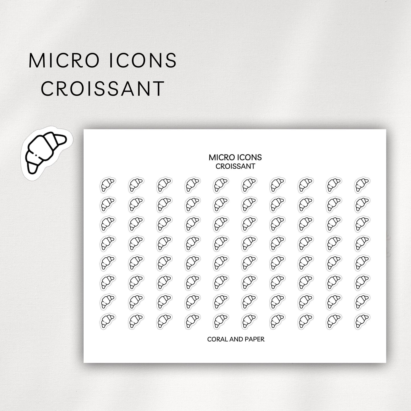 Croissant Micro Icons - Planner Stickers