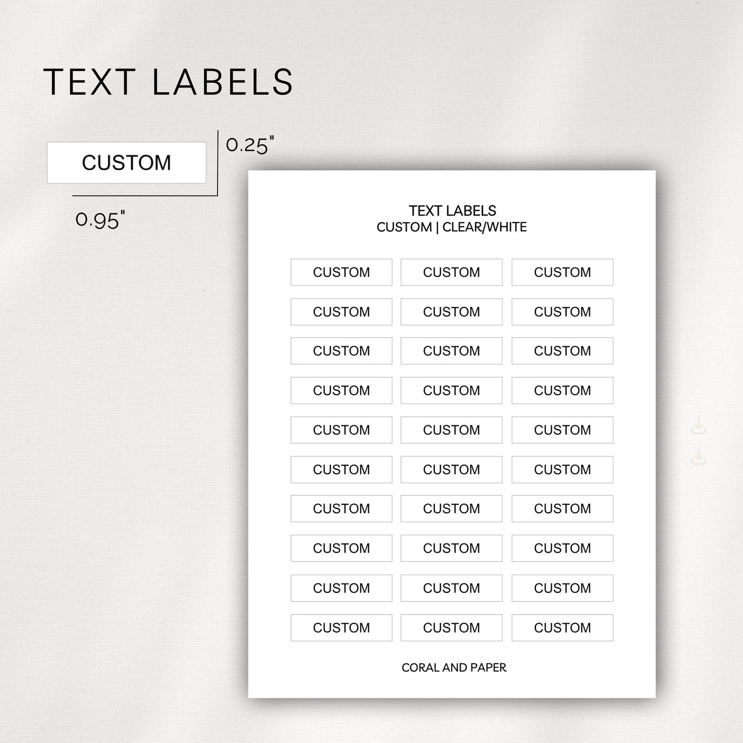 Custom Text Labels | Personalized Planner Stickers