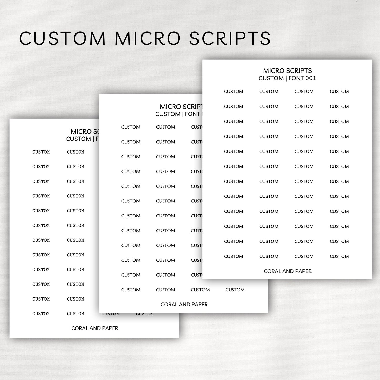Custom Micro Scripts Planner Stickers